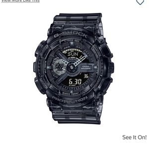 Men's Casio G-Shock Classic Clear Dark Grey Resin Strap Watch with Black Dial